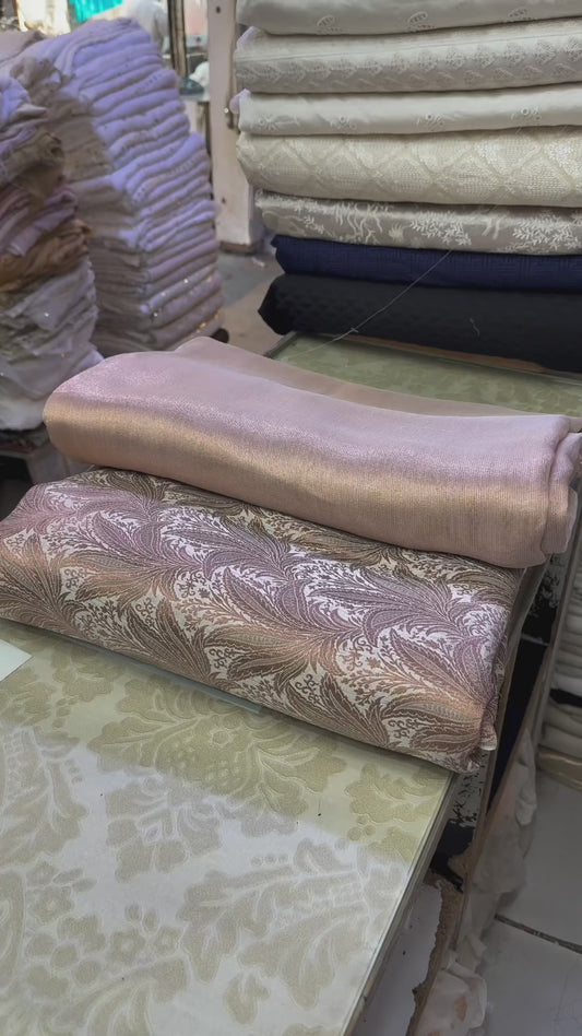 Pure Atlas Jamawar Copper Shirt & Zari Net Dupatta Set – 100% Pure Fabric