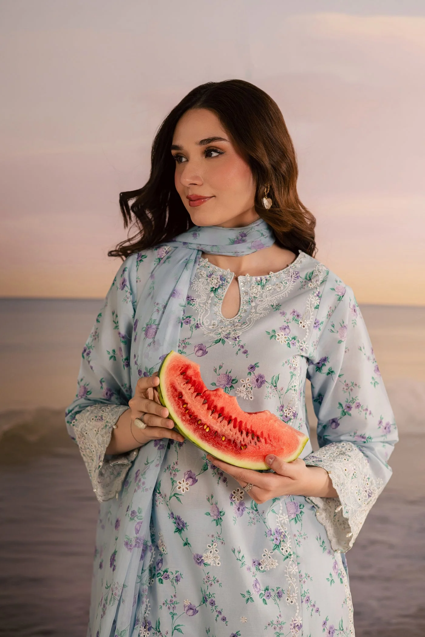 blue raima 3pc printed lawn dress batik 25392173056046