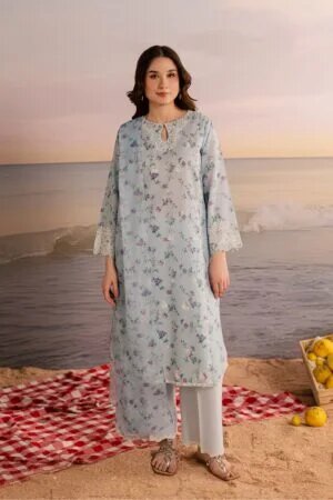 blue raima 3pc printed lawn dress batik 25392173187118